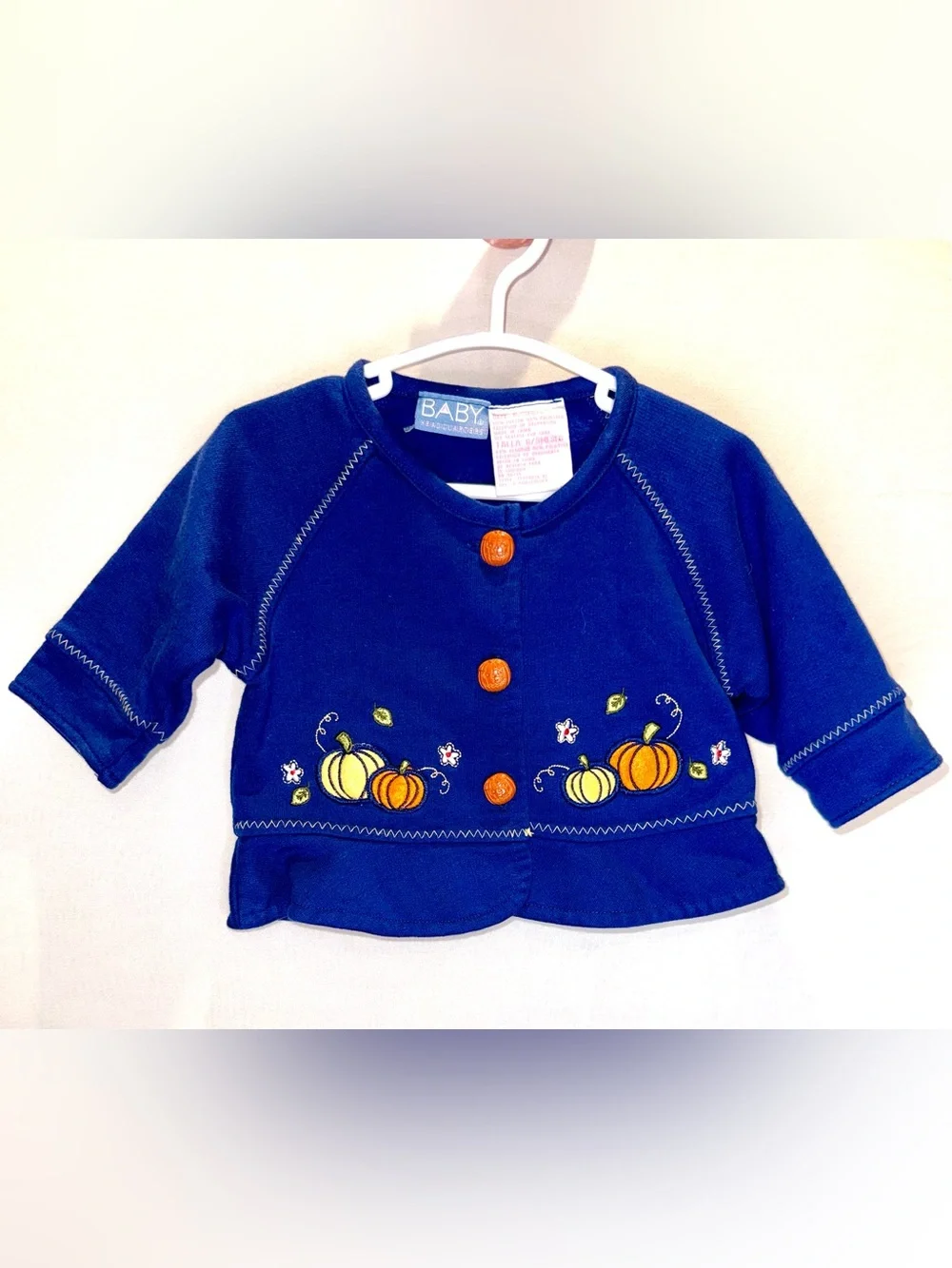 Vintage Baby Headquarters Pumpkin Cardigan 6-9M